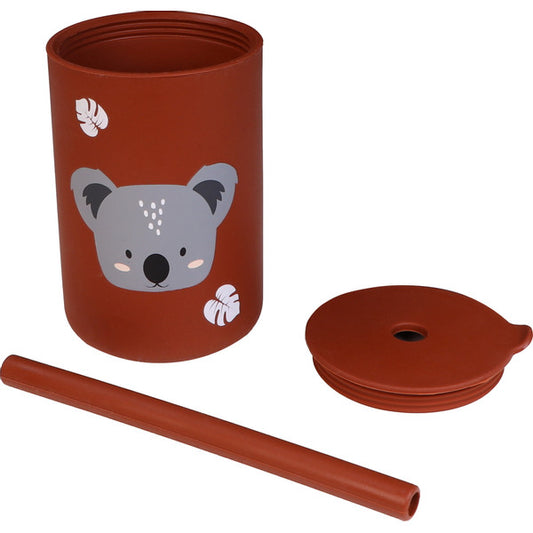 Tryco Siliconen Rietjesbeker - Koala Dark Rust