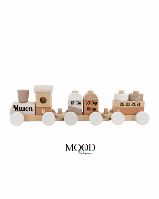 Label Label Wooden train nougat