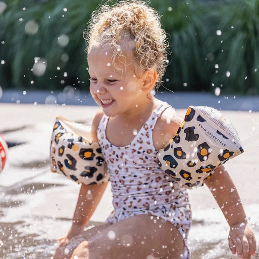 Swim Essentials Beige Panterprint Zwembandjes 2-6 jaar