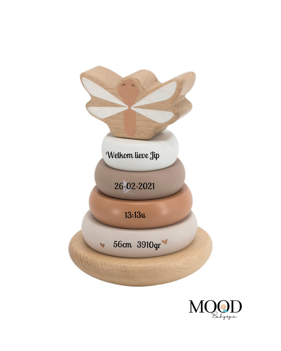 Label Label Wooden tumbler ring pyramid nougat