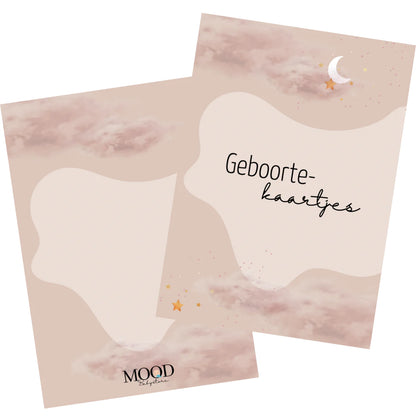 Geboortekaartjes bundel - Cloudy beige