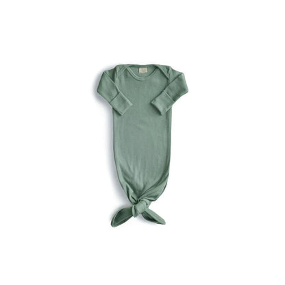 Mushie - Ribbed knotted baby gown sleeping bag - Roman Green