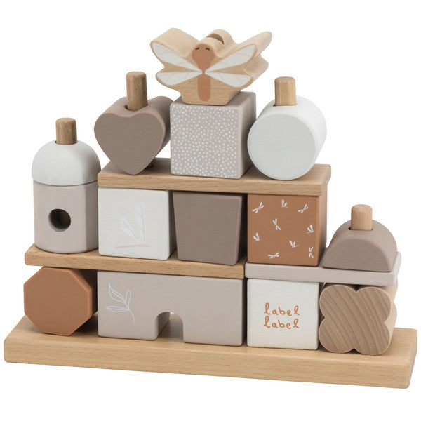 Label Label Wooden blocks of nougat